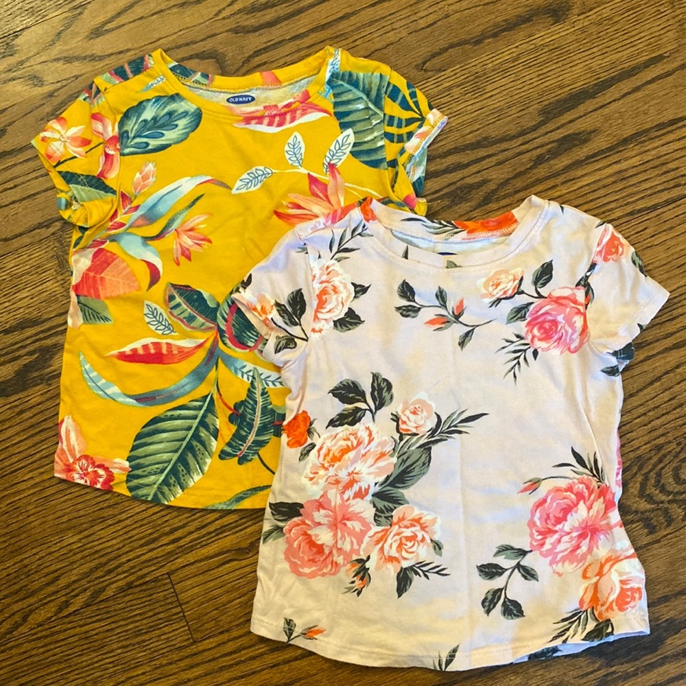 2 floral tees, 3T. Old Navy